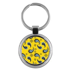 Floral pattern paisley style Paisley print  Doodle background Key Chain (Round)