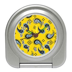 Floral pattern paisley style Paisley print  Doodle background Travel Alarm Clock