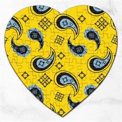 Floral Pattern Paisley Style Paisley Print  Doodle Background Jigsaw Puzzle (heart) by Eskimos