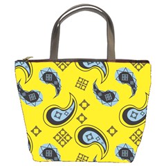 Floral pattern paisley style Paisley print  Doodle background Bucket Bag