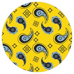 Floral pattern paisley style Paisley print  Doodle background Round Trivet