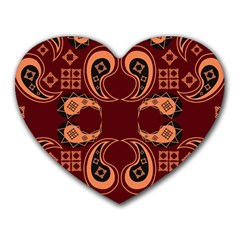 Floral Pattern Paisley Style Paisley Print  Doodle Background Heart Mousepads by Eskimos