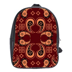 Floral Pattern Paisley Style Paisley Print  Doodle Background School Bag (large) by Eskimos