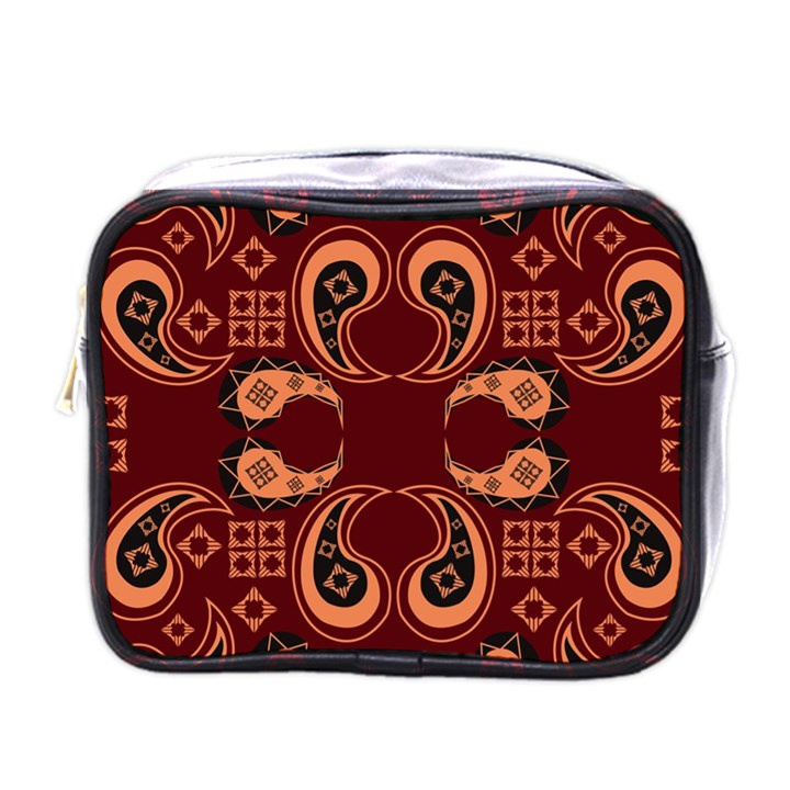 Floral pattern paisley style Paisley print  Doodle background Mini Toiletries Bag (One Side)