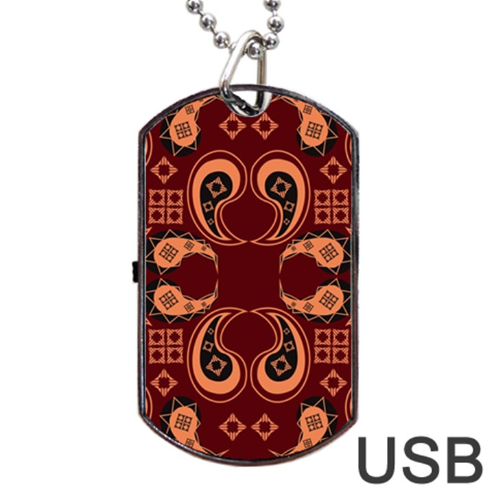 Floral pattern paisley style Paisley print  Doodle background Dog Tag USB Flash (One Side)