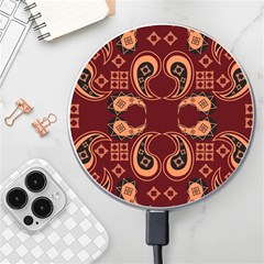 Floral Pattern Paisley Style Paisley Print  Doodle Background Wireless Charger