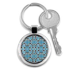 Floral Pattern Paisley Style Paisley Print  Doodle Background Key Chain (round) by Eskimos