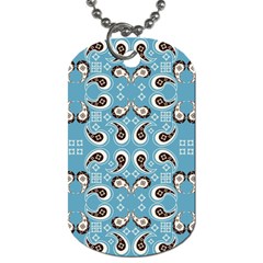 Floral Pattern Paisley Style Paisley Print  Doodle Background Dog Tag (one Side) by Eskimos