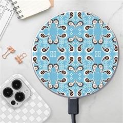 Floral Pattern Paisley Style Paisley Print  Doodle Background Wireless Charger