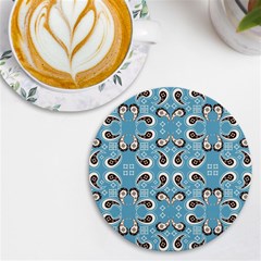 Floral Pattern Paisley Style Paisley Print  Doodle Background Uv Print Round Tile Coaster