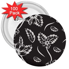 Folk Flowers Print Floral Pattern Ethnic Art 3  Buttons (100 Pack)  by Eskimos