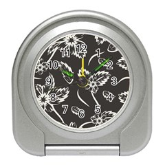 Folk Flowers Print Floral Pattern Ethnic Art Travel Alarm Clock by Eskimos