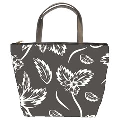 Folk Flowers Print Floral Pattern Ethnic Art Bucket Bag by Eskimos