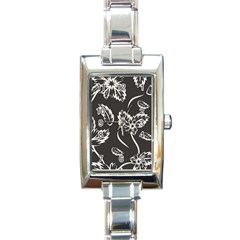 Folk Flowers Print Floral Pattern Ethnic Art Rectangle Italian Charm Watch by Eskimos