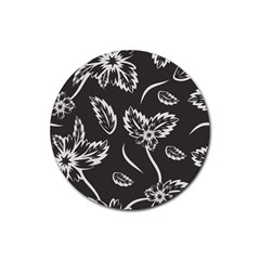 Folk Flowers Print Floral Pattern Ethnic Art Rubber Coaster (round) by Eskimos