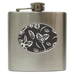 Folk flowers print Floral pattern Ethnic art Hip Flask (6 oz) Front