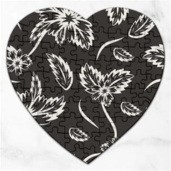 Folk Flowers Print Floral Pattern Ethnic Art Jigsaw Puzzle (heart) by Eskimos