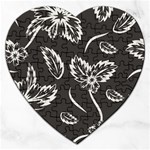 Folk flowers print Floral pattern Ethnic art Jigsaw Puzzle (Heart) Front