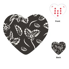 Folk Flowers Print Floral Pattern Ethnic Art Playing Cards Single Design (heart) by Eskimos