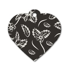 Folk Flowers Print Floral Pattern Ethnic Art Dog Tag Heart (two Sides) by Eskimos