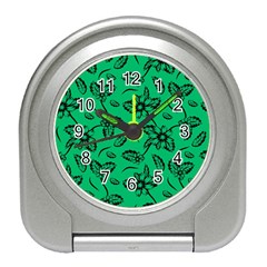 Folk Flowers Print Floral Pattern Ethnic Art Travel Alarm Clock by Eskimos