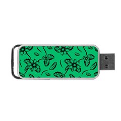 Folk Flowers Print Floral Pattern Ethnic Art Portable Usb Flash (two Sides) by Eskimos