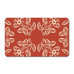 Floral Folk Damask Pattern Fantasy Flowers Floral Geometric Fantasy Magnet (rectangular) by Eskimos