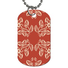 Floral Folk Damask Pattern Fantasy Flowers Floral Geometric Fantasy Dog Tag (one Side) by Eskimos