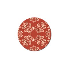 Floral Folk Damask Pattern Fantasy Flowers Floral Geometric Fantasy Golf Ball Marker by Eskimos