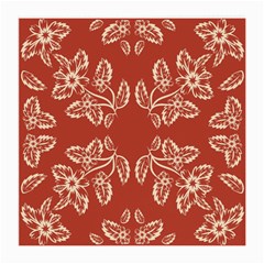 Floral Folk Damask Pattern Fantasy Flowers Floral Geometric Fantasy Medium Glasses Cloth by Eskimos