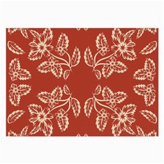 Floral Folk Damask Pattern Fantasy Flowers Floral Geometric Fantasy Large Glasses Cloth (2 Sides) by Eskimos