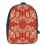 Floral folk damask pattern Fantasy flowers Floral geometric fantasy School Bag (Large) Front