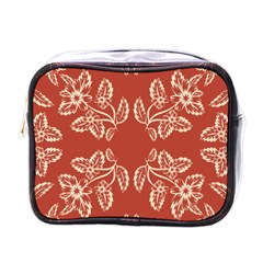 Floral Folk Damask Pattern Fantasy Flowers Floral Geometric Fantasy Mini Toiletries Bag (one Side) by Eskimos