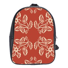 Floral Folk Damask Pattern Fantasy Flowers Floral Geometric Fantasy School Bag (xl) by Eskimos