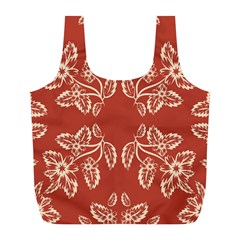 Floral Folk Damask Pattern Fantasy Flowers Floral Geometric Fantasy Full Print Recycle Bag (l) by Eskimos