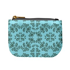 Floral Folk Damask Pattern Fantasy Flowers Floral Geometric Fantasy Mini Coin Purse by Eskimos