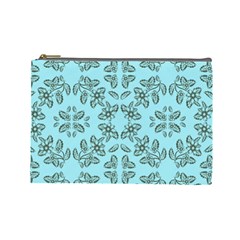 Floral Folk Damask Pattern Fantasy Flowers Floral Geometric Fantasy Cosmetic Bag (large) by Eskimos