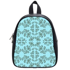 Floral Folk Damask Pattern Fantasy Flowers Floral Geometric Fantasy School Bag (small) by Eskimos