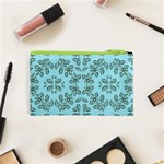 Floral folk damask pattern Fantasy flowers Floral geometric fantasy Cosmetic Bag (XS) Back