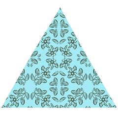 Floral Folk Damask Pattern Fantasy Flowers Floral Geometric Fantasy Wooden Puzzle Triangle by Eskimos