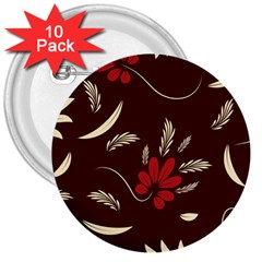 Sfolk Flowers Print Floral Pattern Ethnic Art 3  Buttons (10 Pack)  by Eskimos