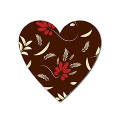 Sfolk Flowers Print Floral Pattern Ethnic Art Heart Magnet by Eskimos