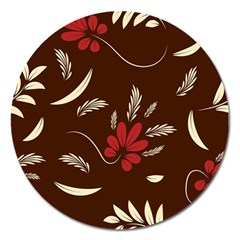 Sfolk Flowers Print Floral Pattern Ethnic Art Magnet 5  (round) by Eskimos