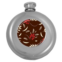 Sfolk Flowers Print Floral Pattern Ethnic Art Round Hip Flask (5 Oz) by Eskimos