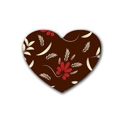 Sfolk Flowers Print Floral Pattern Ethnic Art Rubber Coaster (heart) by Eskimos