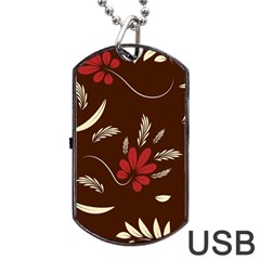 Sfolk Flowers Print Floral Pattern Ethnic Art Dog Tag Usb Flash (two Sides) by Eskimos