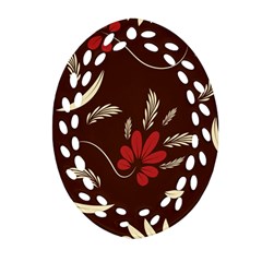 Sfolk Flowers Print Floral Pattern Ethnic Art Ornament (oval Filigree) by Eskimos