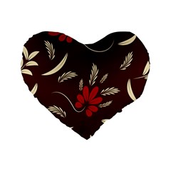 Sfolk Flowers Print Floral Pattern Ethnic Art Standard 16  Premium Heart Shape Cushions by Eskimos