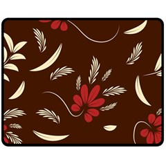 Sfolk Flowers Print Floral Pattern Ethnic Art Fleece Blanket (medium)  by Eskimos