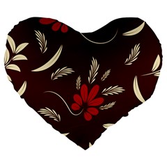 Sfolk Flowers Print Floral Pattern Ethnic Art Large 19  Premium Heart Shape Cushions by Eskimos